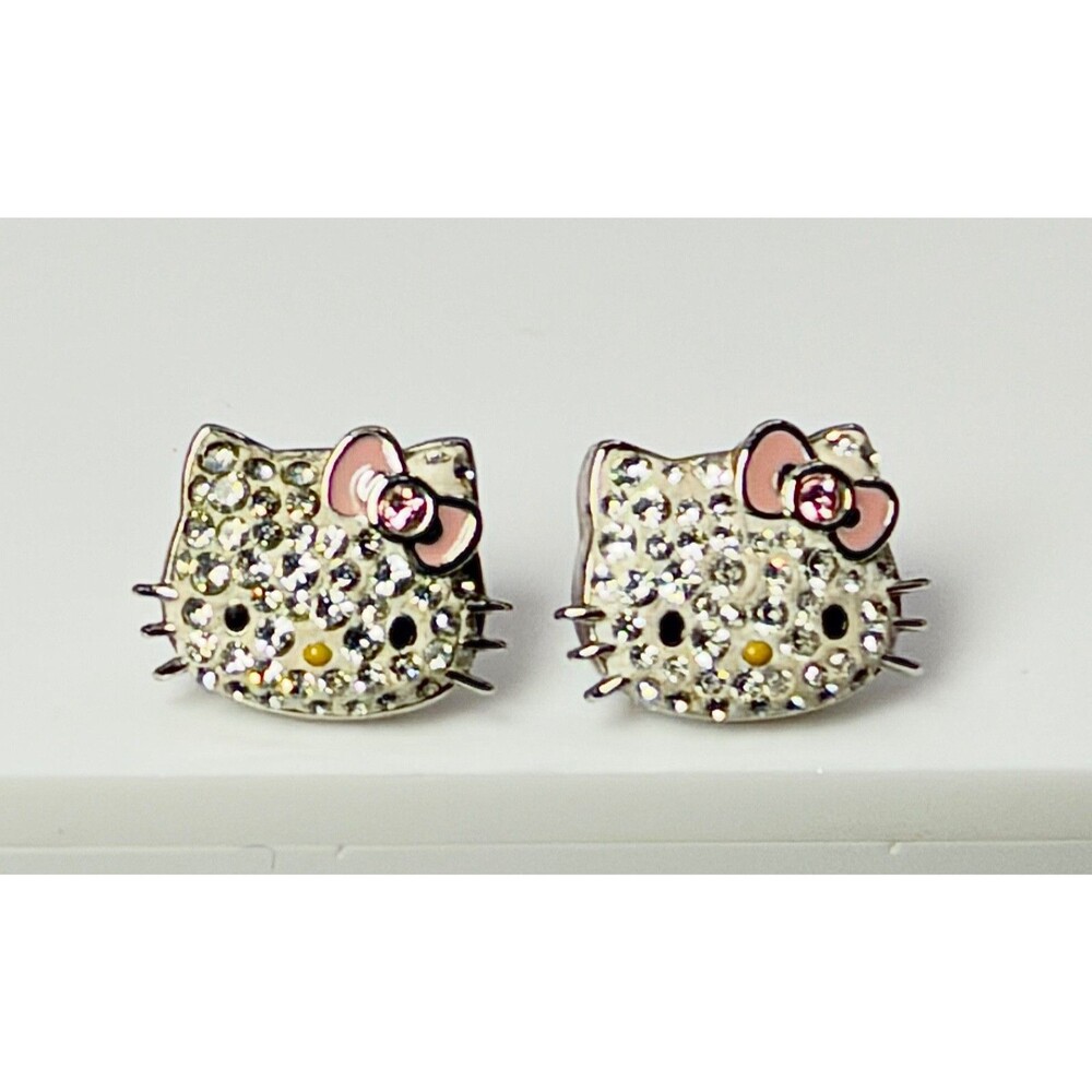 Hello Kitty Swarovski Kawaii Stud Earrings - Authentic Collab w Sanrio